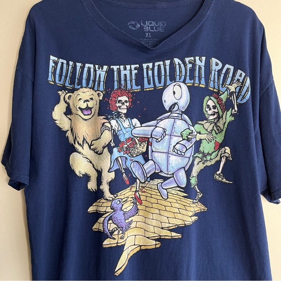 Grateful Dead Follow The Golden Road Tee in Navy XL - Picture 3 of 5